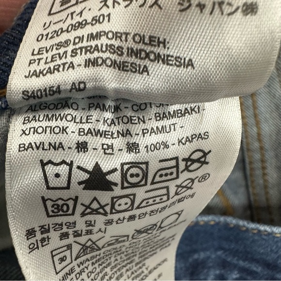 Levi’s Men’s 34 x 35 Button Fly 501 Straight Leg Jeans worked in distressed - Picture 10 of 15